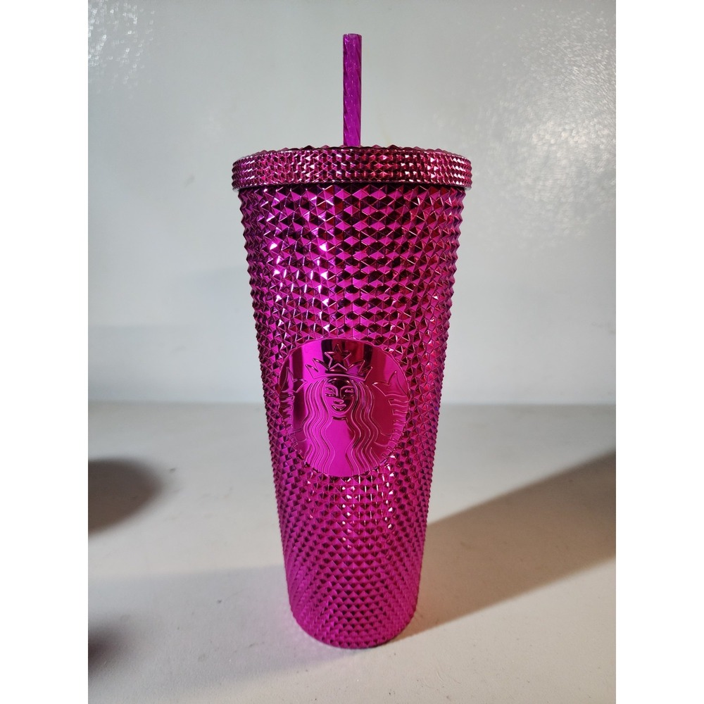 Starbucks 2022 Christmas Venti Studded Cold Cup Tumbler 24oz Sangria Pink New